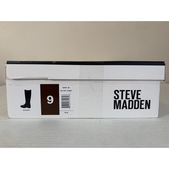 Steve Madden Womens Black Faux Leather Tall Knee-High Boots Size 9 - Picture 2 of 4